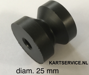 Plastic wieltje 25mm voor staalkabel kartbok (Dalmi)