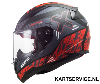 Helm LS2 Rapid III Hyper ZWART/ROOD